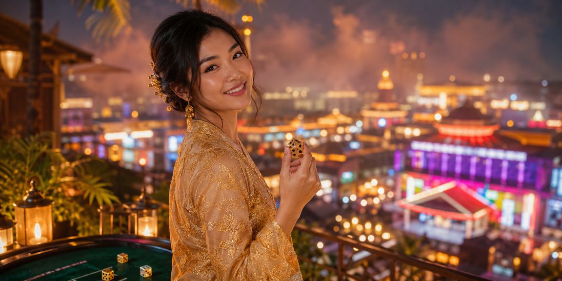 Permainan dadu tradisional Genting Highlands dengan tema kebaya wanita Melayu